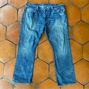 Ralph Lauren Denim & Supply Mens Jeans Blue Denim 40X30 Bootcut Distressed  Flag